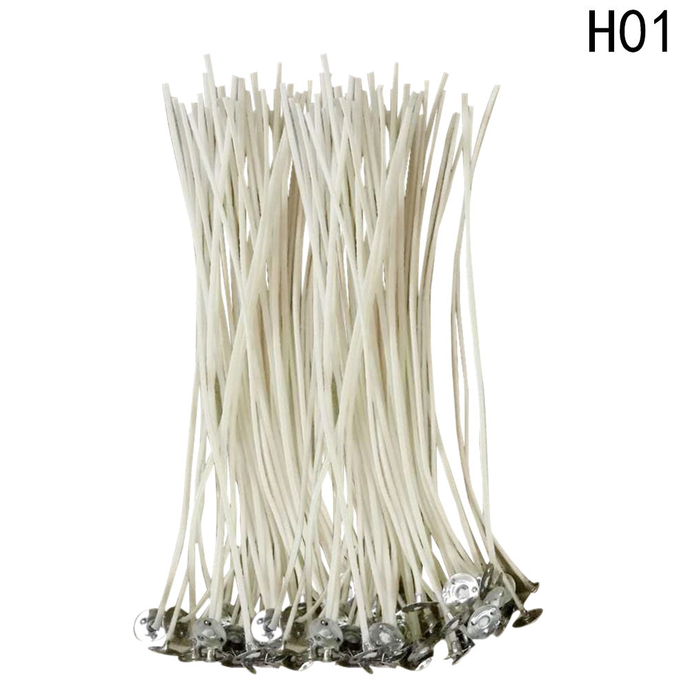 Pompotops 100x Candle Wicks 15cm Cotton Core Pre Waxed With Sustainers  Candle Making